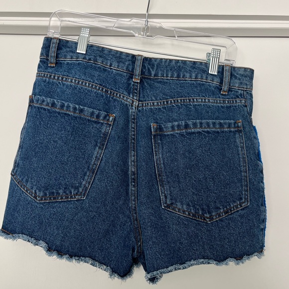 Farm Rio Granny Square Crochet Denim Shorts - Picture 4 of 10
